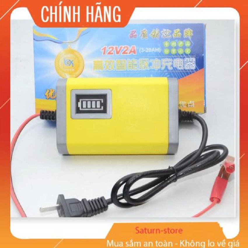 Sạc ắc quy 12V-2AH sạc bình ắc quy ô tô, xe máy từ 12Ah đến 20Ah