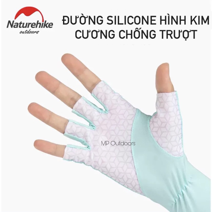 GĂNG TAY CHỐNG NẮNG CỤT NGÓN CO GIÃN MÁT DU LỊCH PHƯỢT DÃ NGOẠI THỂ THAO NATUREHIKE NH20FS023