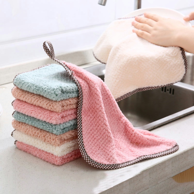 Khăn Lau Bếp Lau Bát Đĩa Treo Tường Nhà Bếp, Cốc Chén Thấm Nước Chống Dính Dầu Mỡ-ISEE STORE