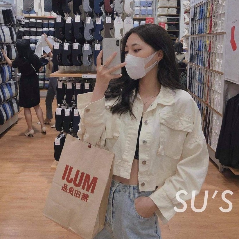 Áo Khoác Kaki Croptop [Freeship] Áo Kaki 2 Màu Nâu Trắng Túi Hộp Mềm Đẹp Dày Dặn