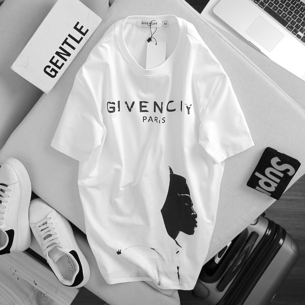 Áo thun phông Unisex nam nữ 2 màu Trắng Đen tay ngắn cổ tròn dáng ôm phối cực cá tính