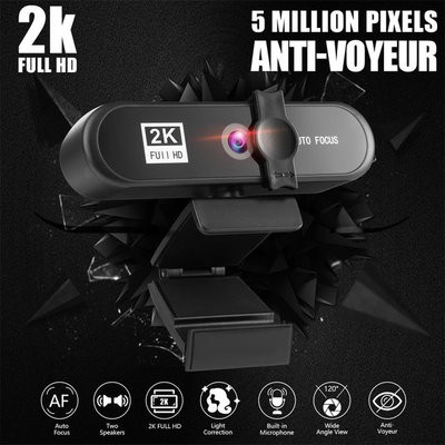 Webcam Full HD 1080p 2K Kèm Mic Có Nắp Che An Toàn HTZ001 (có chân máy rời)