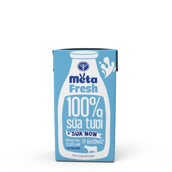 Thùng sữa tươi chứa sữa non Nutricare Meta FRESH ít đường (110ml x 48 hộp)