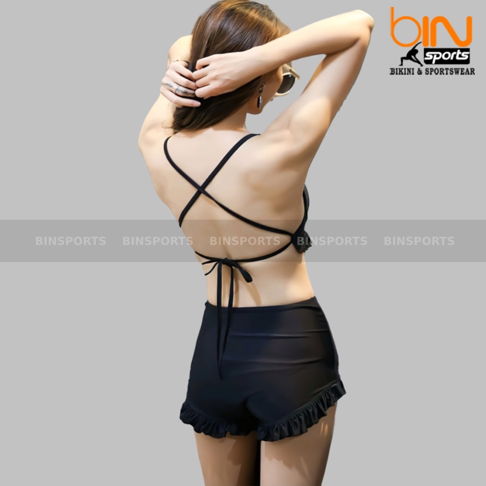 Đồ Bơi Nữ Đi Biển Hai Mảnh Viền Bèo Bin Sports BHV011