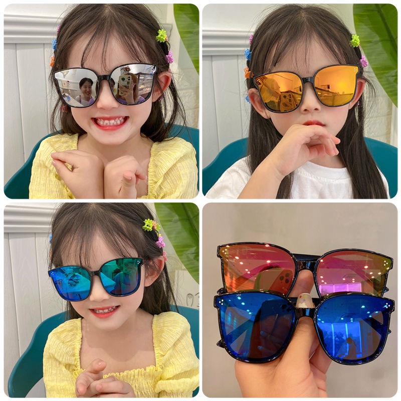 Kính mát thời trang cho bé từ 2-9 tuổi, mặt tráng gương chống tia UV400 siêu dễ thương cho bé trai và bé gái mã T1533