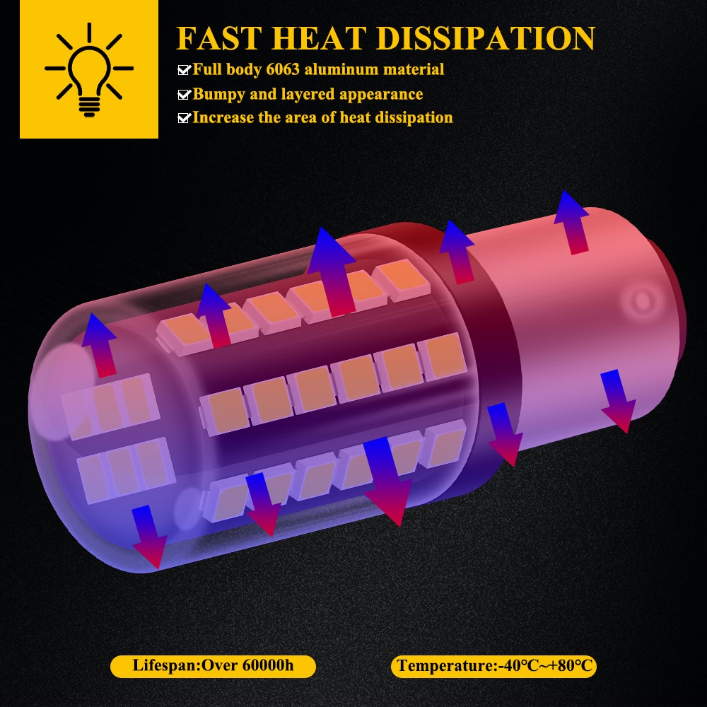 Bóng đèn LED phanh LYMOYO 1157 bay15d 12V 6500K 8000Lm tiện dụng cho xe hơi/xe máy