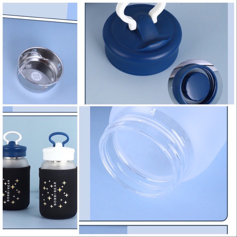 Bình Thuỷ Tinh Nhám Kèm Túi Chống Sốc Và Lọc Trà | BigBuy360 - bigbuy360.vn