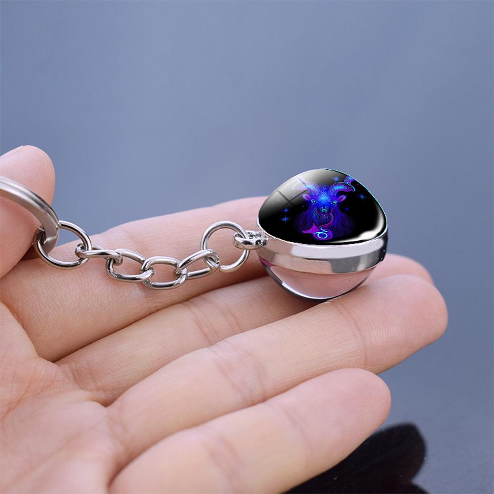Móc Khóa Mặt Kính Hình Bò Cạp 12 Cung Hoàng Đạo Cho Nam Nữ