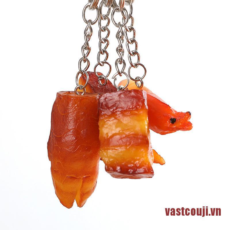 Vastcouji Móc Khóa Kim Loại PVC Hình Thức Ăn Vui Nhộn Sáng Tạo