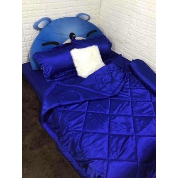 BỘ CHĂN GA PHI MÀU XANH COBAN