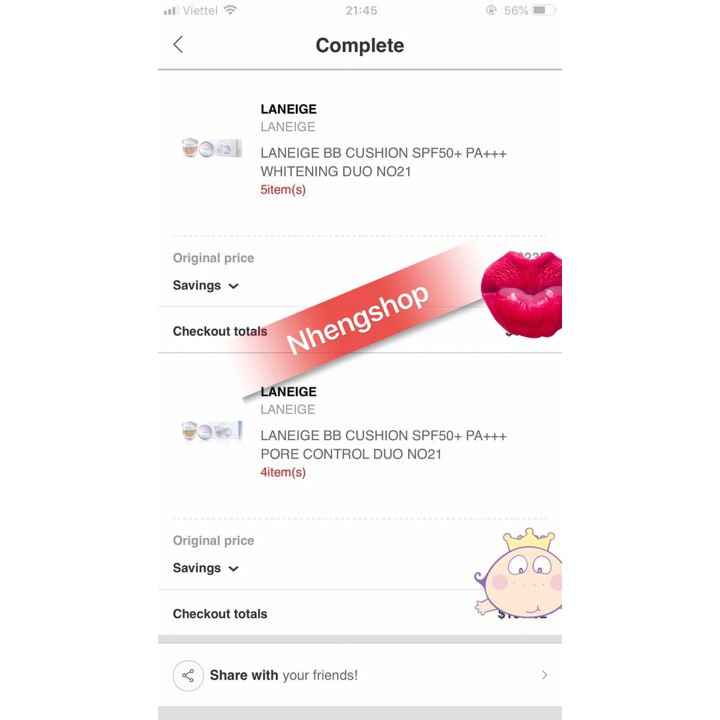 [Đủ bill][Giá săn sale] Phấn nước Laneige BB Cushion Pore Control / Whitening SPF50+ PA+++ | BigBuy360 - bigbuy360.vn