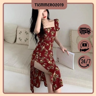 🌺VÁY HOA XẺ TÀ🌸váy rút eo🌟váy công chúa dáng dài🌺