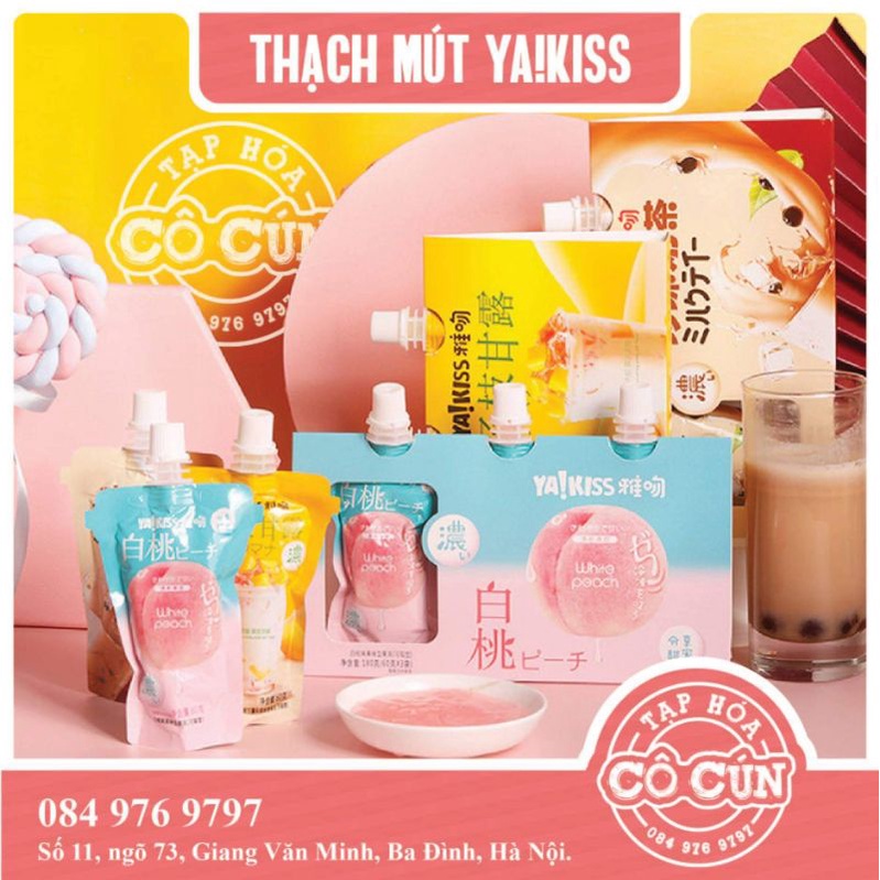 [MỚI] Thạch trái cây - Thạch mút Ya!kiss - Lốc 3 bịch đủ các vị