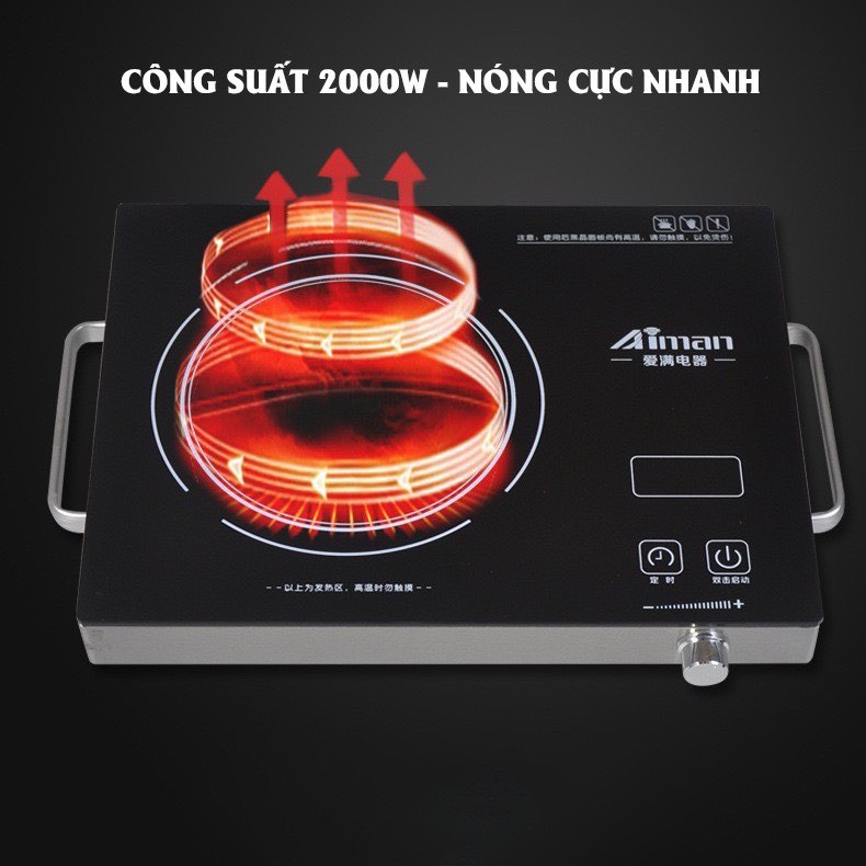 Bếp hồng ngoại KALAS bếp hồng ngoại đơn - Công Suất 3500W mặt kính chịu nhiệt, chịu lực, không kén nồi