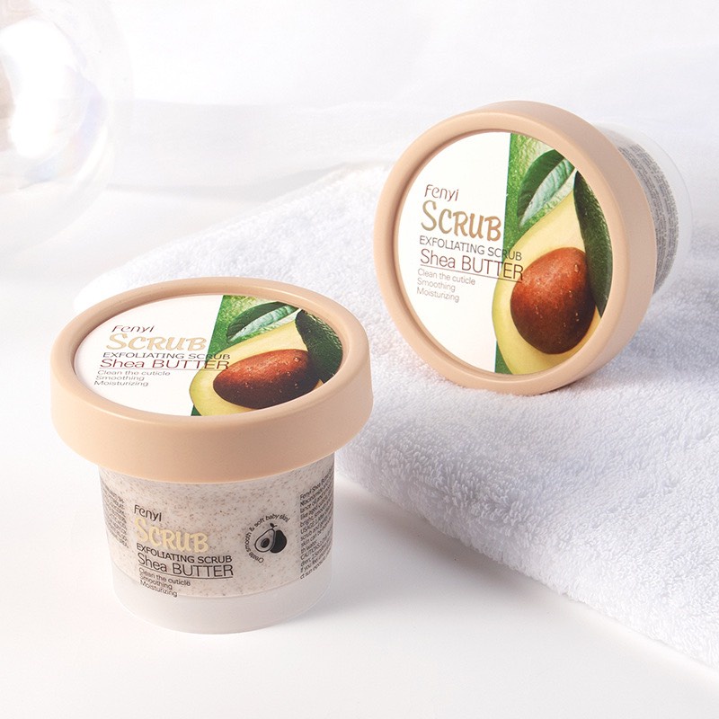 [Bơ Hạt Mỡ] Tẩy tế bào chết body toàn thân bơ Fenyi Scrub Shea Butter 100gr tẩy sạch da chết dưỡng ẩm trắng mịn