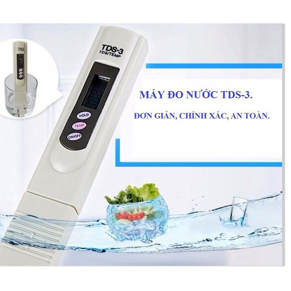 Máy kiểm tra chất lượng nước sạch hay bẩn TDS-3 cực nhanh và chính xác ⚡ Bảo hành uy tín