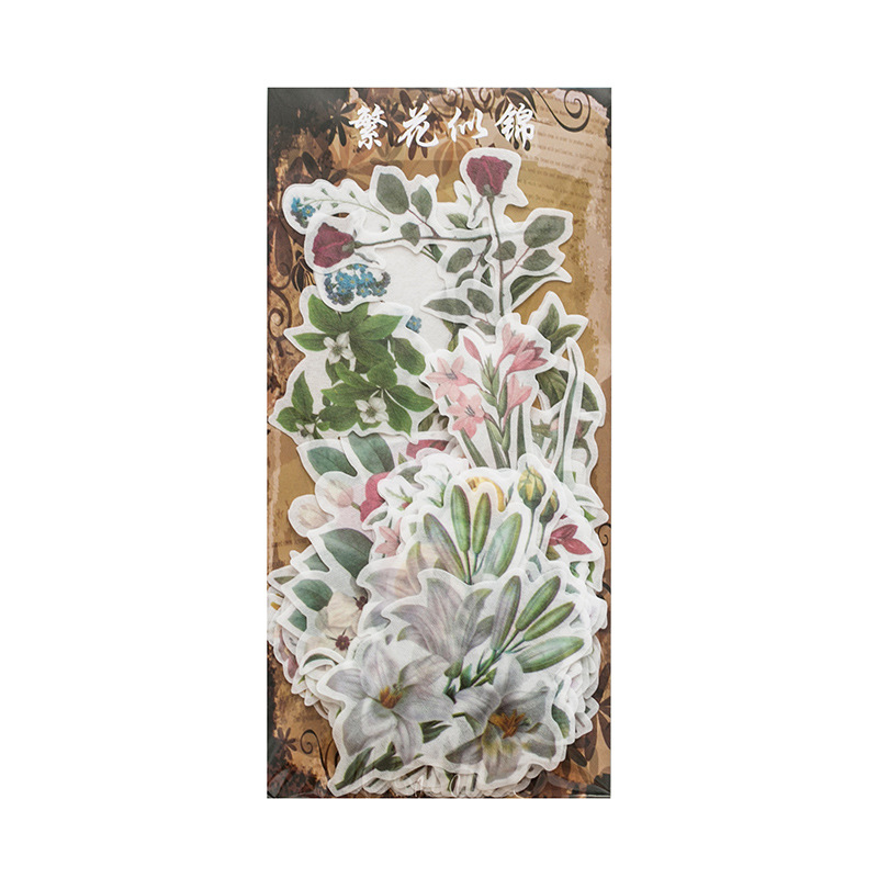 Set 60 Sticker Giấy Dán Trang Trí Sổ Tay Phong Cách Retro