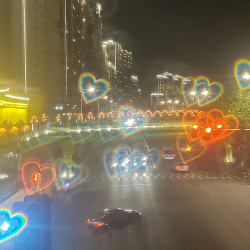 Kính hiệu ứng trái tim thay đổi ánh sáng ban đêm trang trí thời trang cho nam và nữ