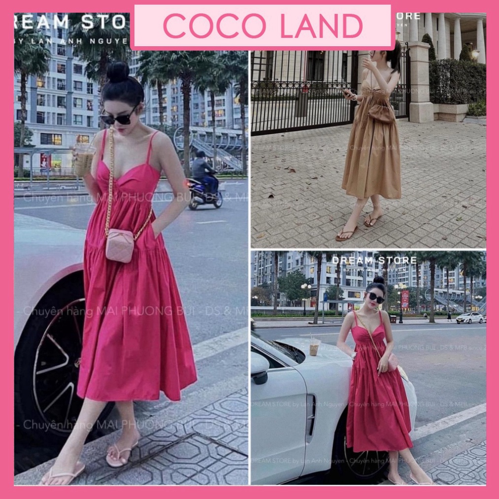 đầm maxi 2 dây dáng dài cup ngực closet, váy 2 dây đi biển , mặc nhà bầu bí thoải mái sang chảnh. trendy hot girl