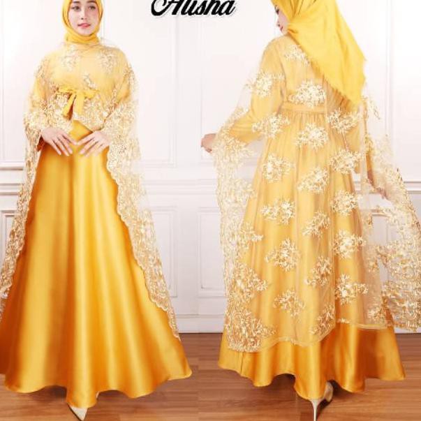 Restock kebaya Áo Choàng Dài / Áo Choàng Dài Nhập Khẩu alisha Nhập Khẩu Màu Vàng / Vàng X66