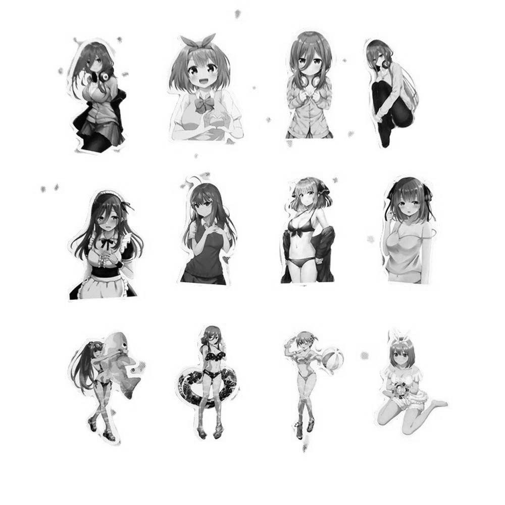 Sticker Họa Tiết Anime The Quintessential Quintuplets Bằng PVC Trang Trí Sổ Tay / Vali / Laptop / Vali