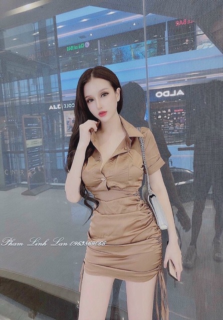 Đầm sơ mi dây rút body bigsize 55kg-90kg 💋💋 mua 10 được quà tặng