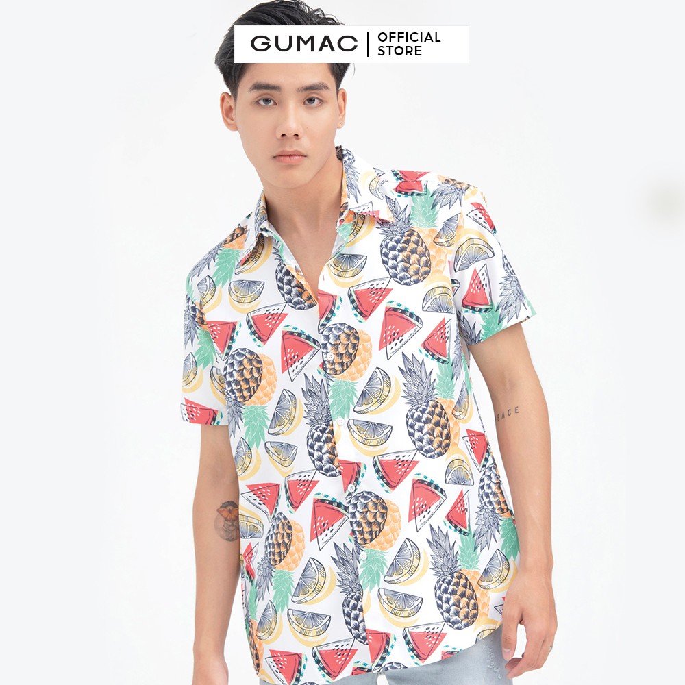 [Mã WABRGD12 giảm 10% đơn 250K] Áo sơ mi nam tay ngắn in dứa GUMAC ANB6108 | BigBuy360 - bigbuy360.vn