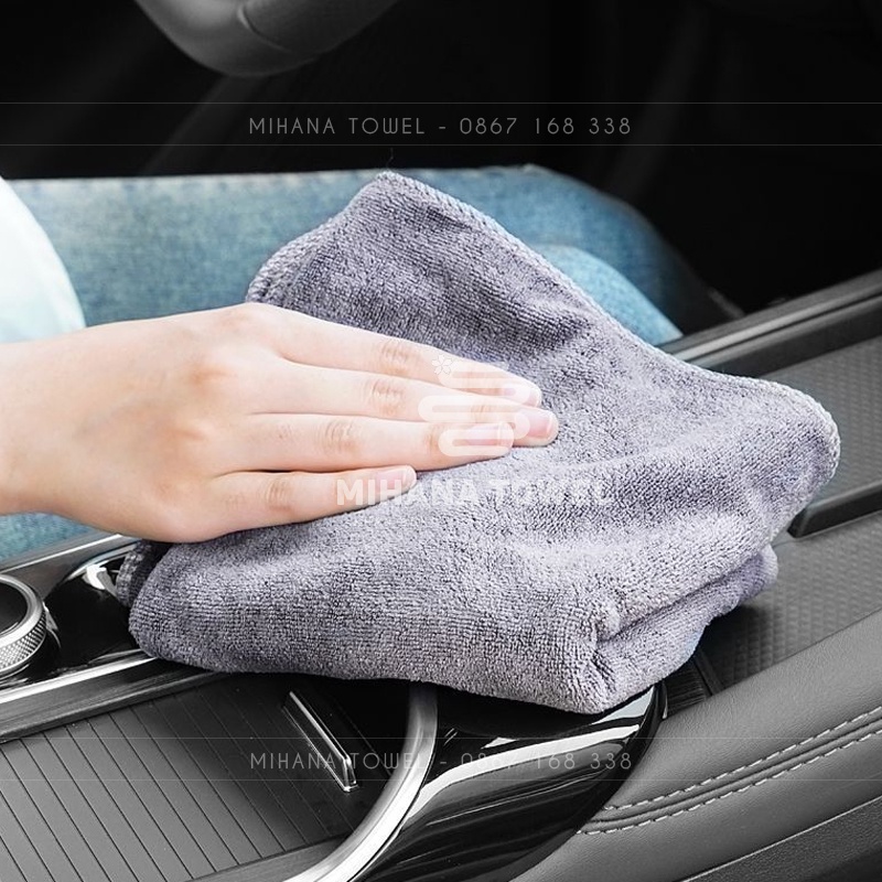 Khăn lau nội thất ô tô chuyên dụng - Chất liệu Microfiber dày dặn, mềm mịn, thấm hút nước tốt - KT 30*30cm, 30*50cm