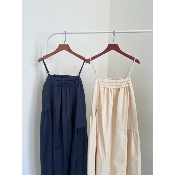 ĐẦM HAI DÂY MIKA DRESS thiết kế Đầm yếm xếp li form oversize rộng, chất vải linen gân nổi dày dặn style hàn quốc ullzang