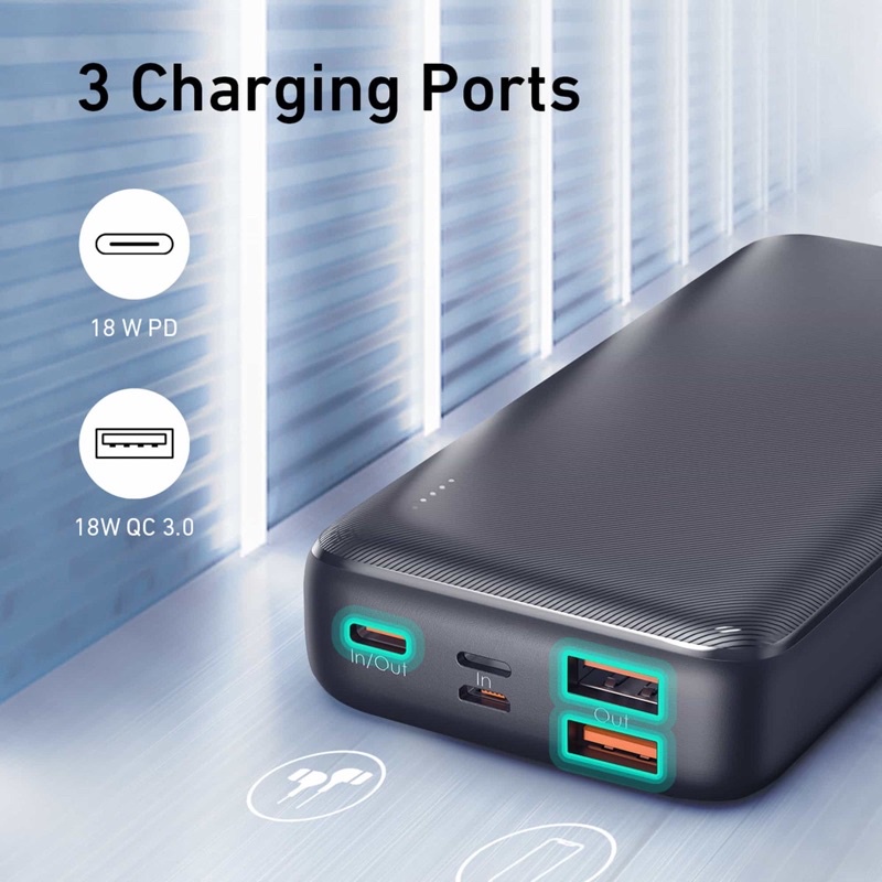 Pin sạc dự phòng AUKEY PB-N74S Basix Plus 20000mAh PD 3.0 20W & SCP 22.5W/ QC 3.0 18W