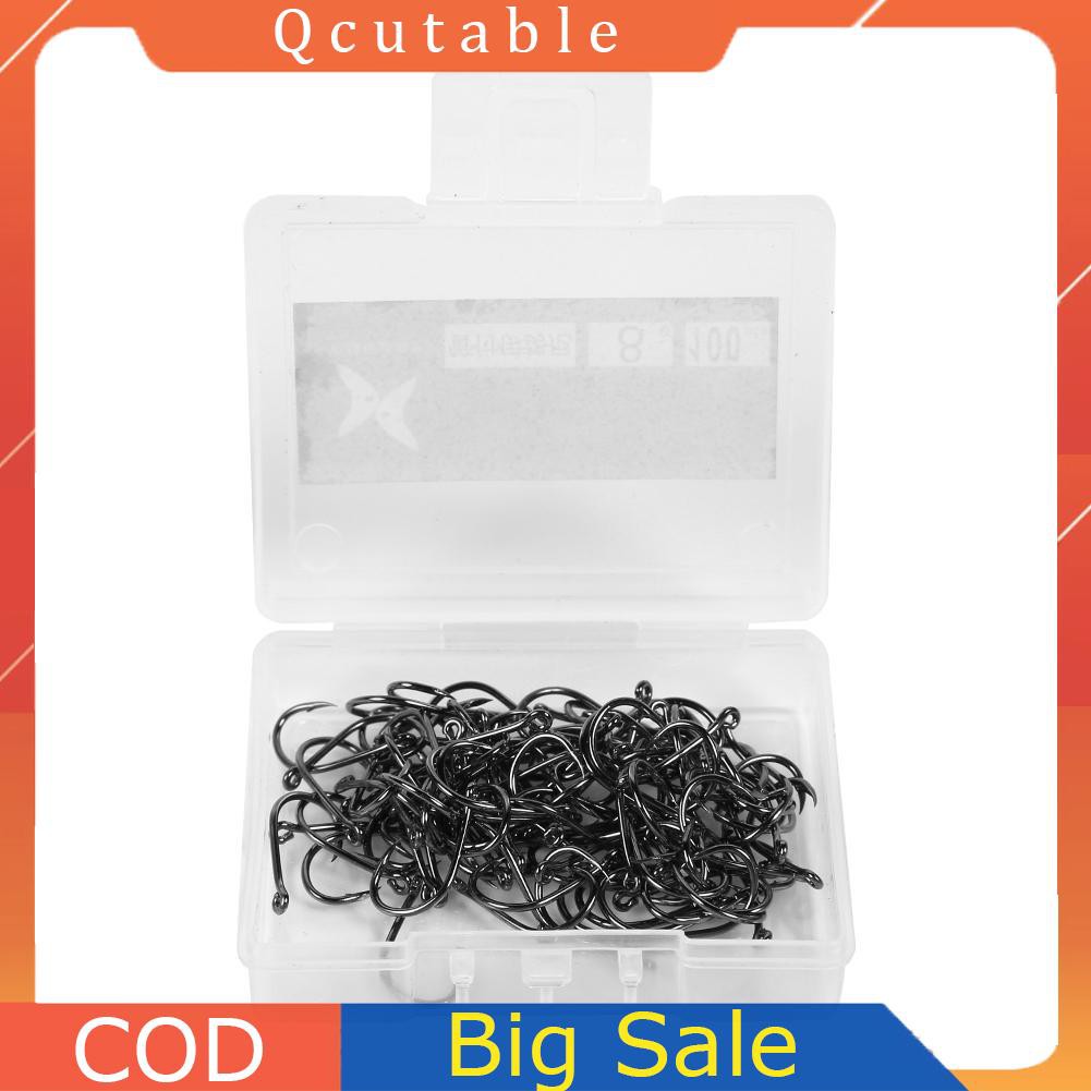 Hộp 100 Lưỡi Câu Cá Bằng Thép Carbon Cao Cấp