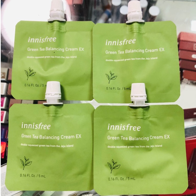 Gói Kem Dưỡng Da Trà Xanh Innisfree Green Tea Balancing Cream EX 5ml