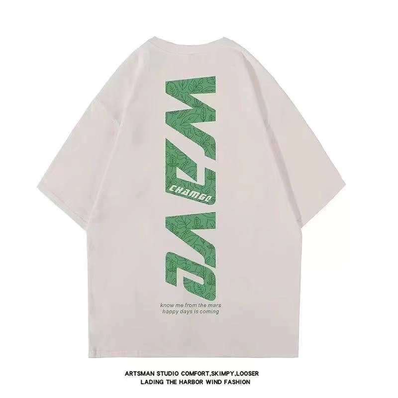 Áo Thun Tay Ngắn Cổ Tròn In Chữ Cái Đơn Giản Thời Trang Phong Cách Hip Hop Hàn Quốc