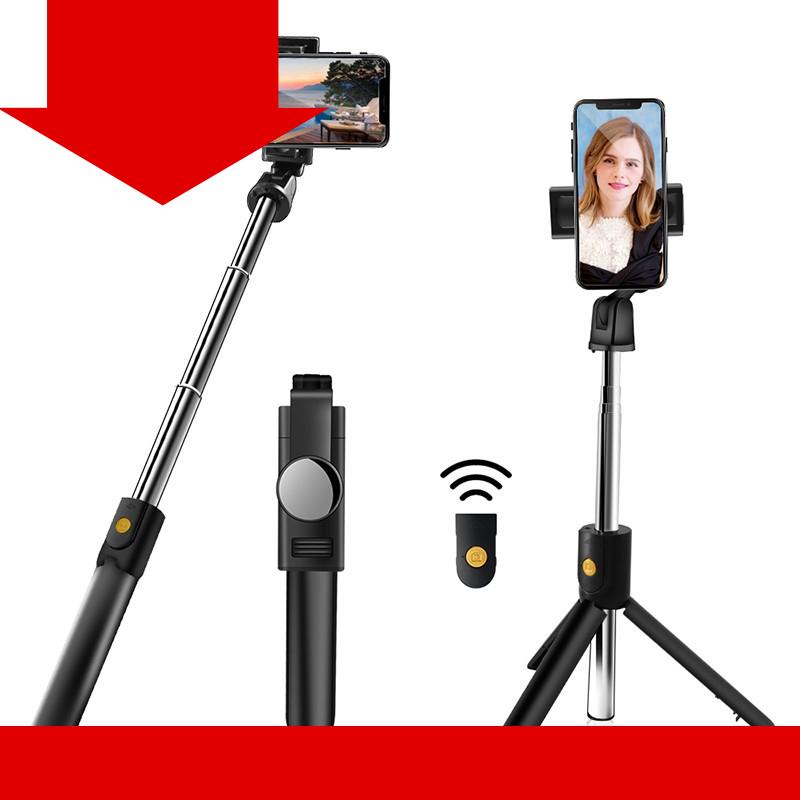 Gậy chụp hình 3 chân có bluetooth Selfiecom K10 chụp ảnh selfie tự sướng bằng remote, kẹp xoay 360 độ