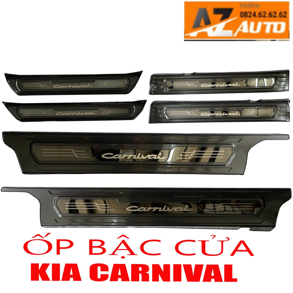 Ốp bậc cửa , nẹp vước chân , ốp bậc cốp Kia Carnival 2022-2023