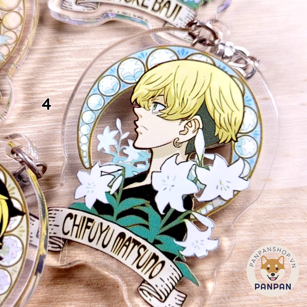 Móc Khoá Anime Mica Acrylic Tokyo Revengers và Hoa - 7 nhân vật (6m)