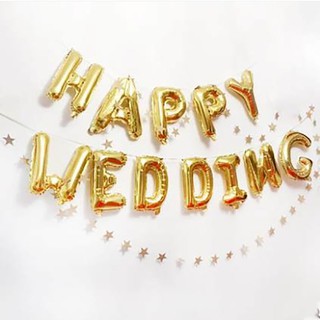 Bộ Bóng Chữ Happy Wedding Trang Trí Tiệc Cưới.