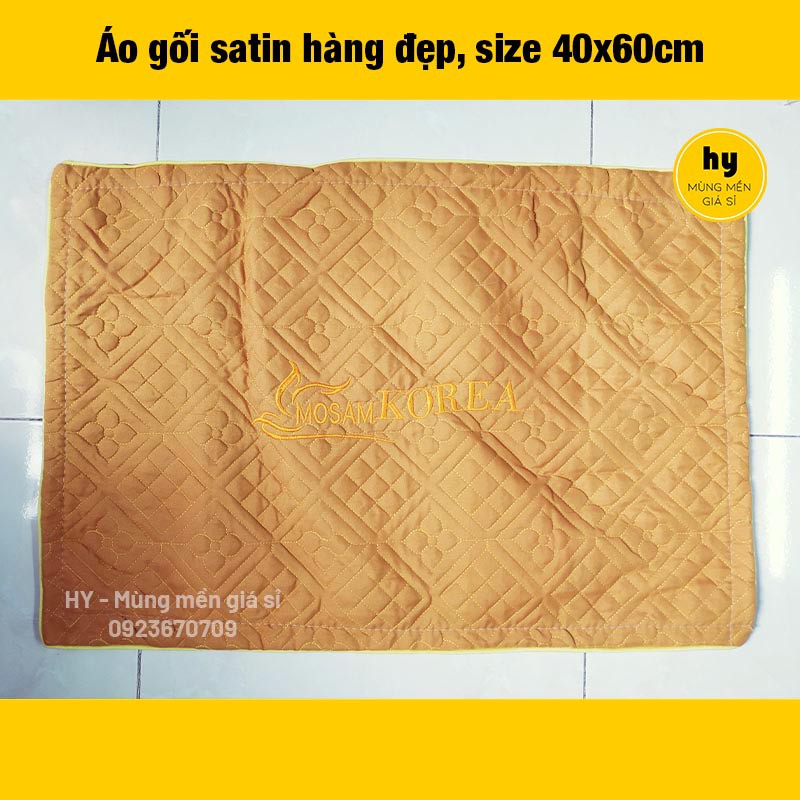 Áo gối 40x60cm chần thêu may viền, có khóa kéo - ẢNH THẬT 100% | Mùng mền giá sỉ Hy