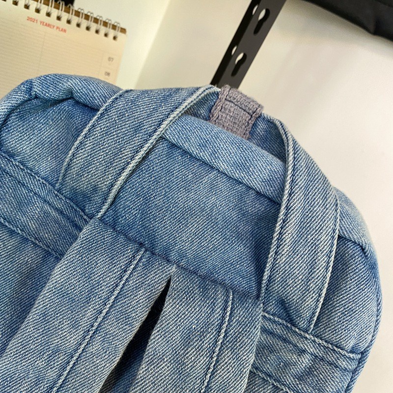 Ba Lô Denim In Hình Mèo Chanh Thời Trang Dành Cho Nữ