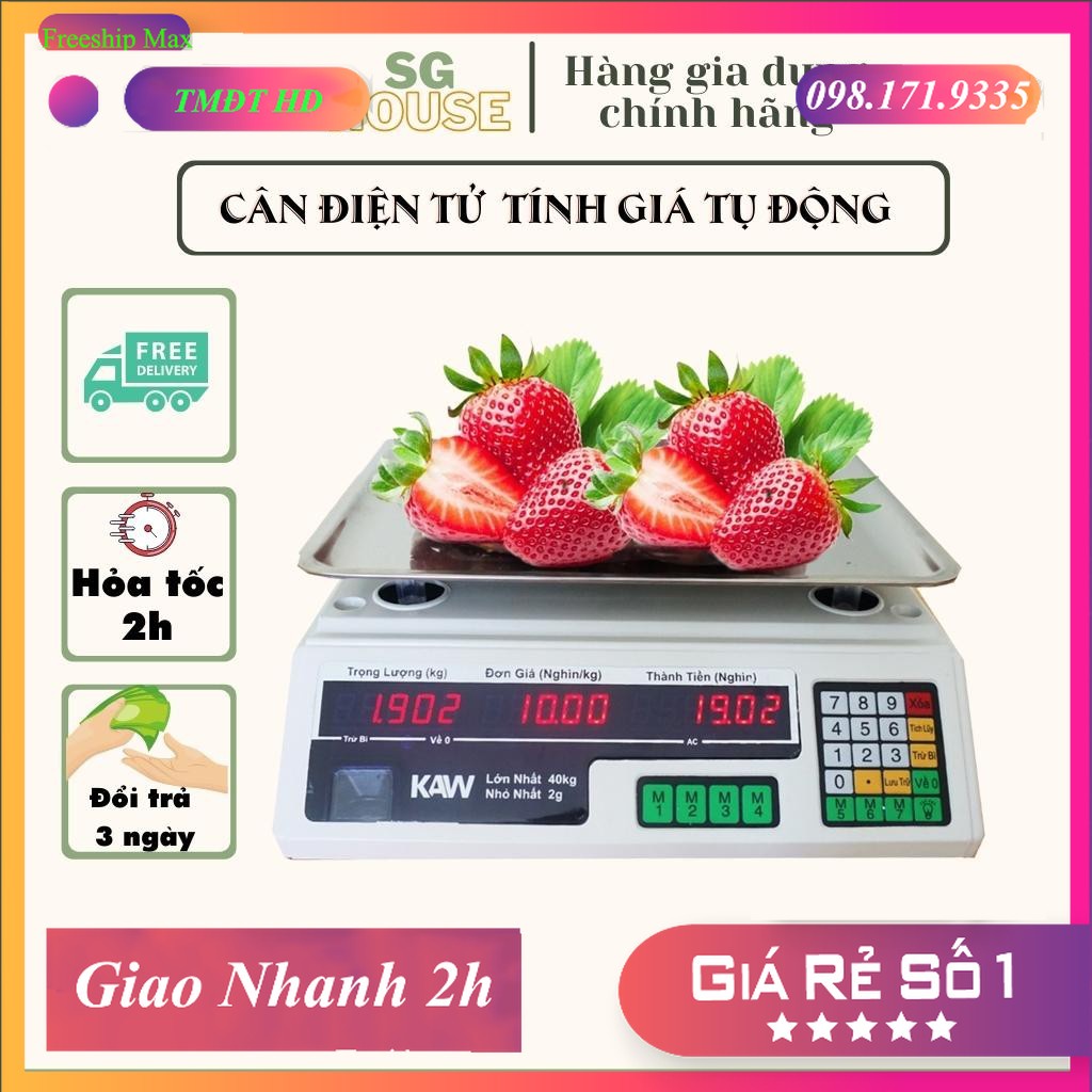 Cân Điện Tử Tính Tiền Siêu Thị, Để Bàn, Bán Hàng Nhật Bản Cao Cấp - 100%TIẾNG VIỆT