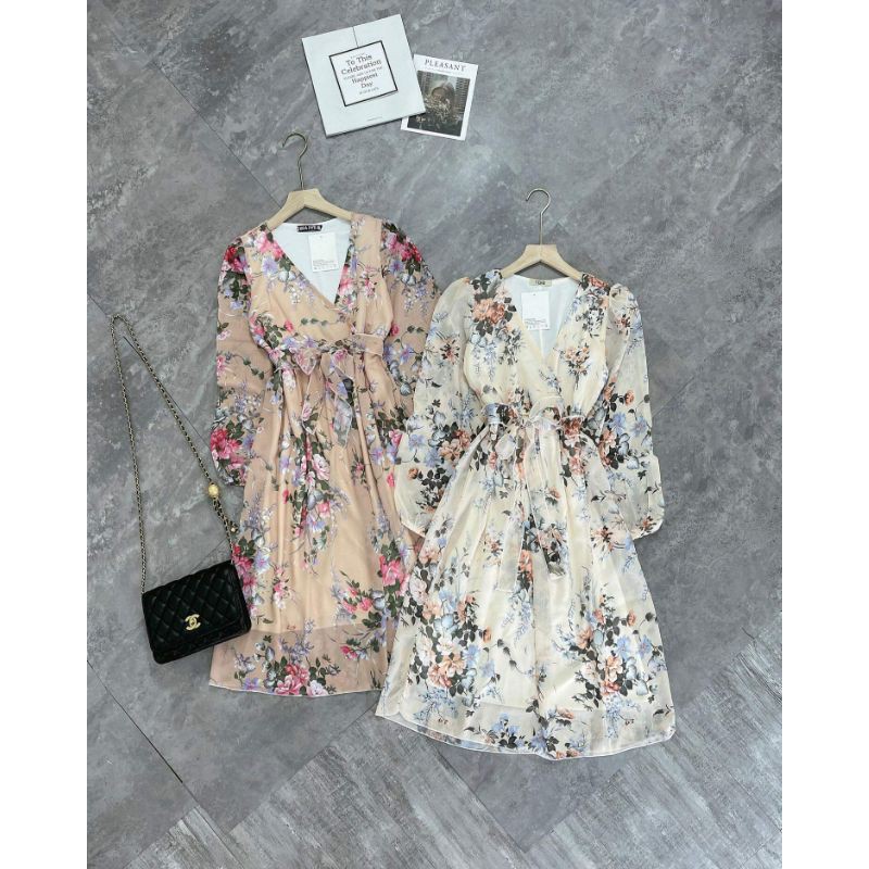 VÁY HOA 3D CỔ V DÁNG MAXI | BigBuy360 - bigbuy360.vn