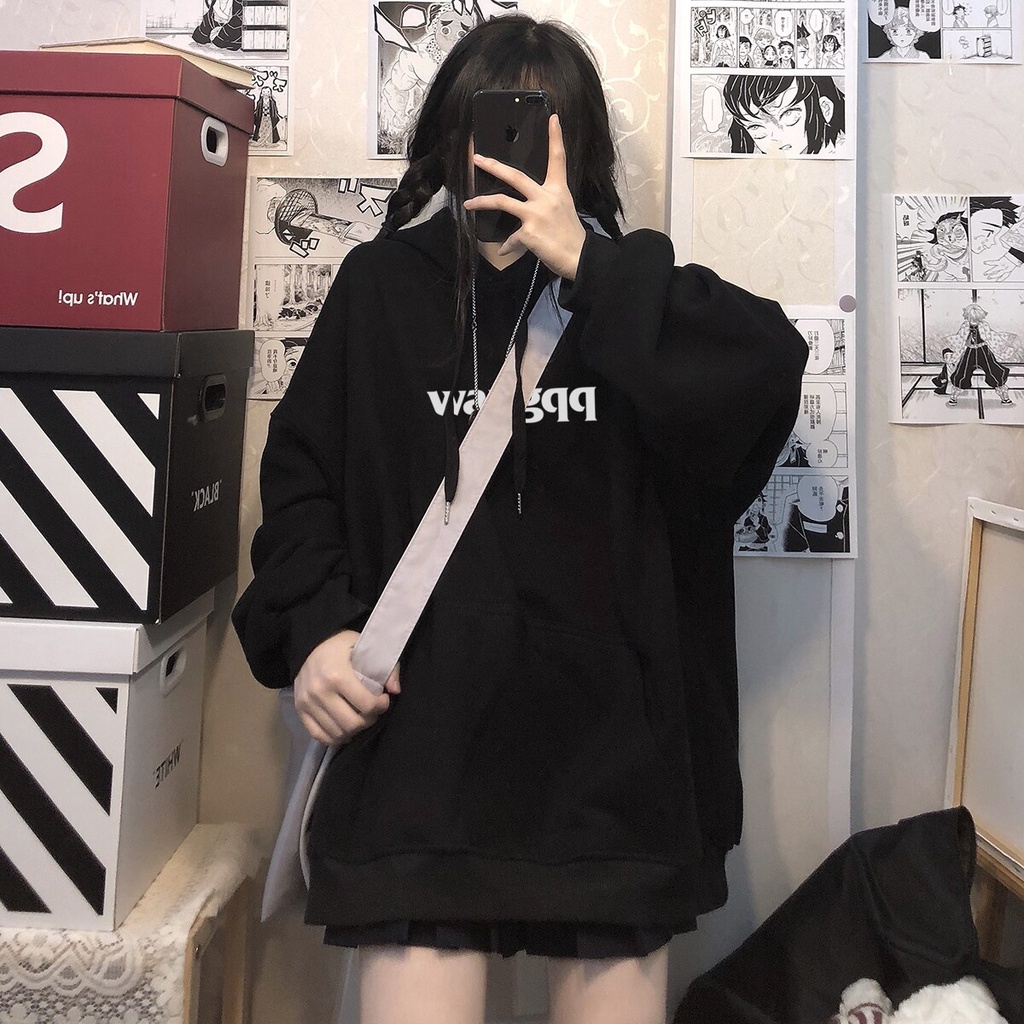 Áo Hoodie Tay Dài Dáng Rộng In Chữ Phong Cách Hàn Quốc Thời Trang Thu Đông Mới Cho Nam Và Nữ