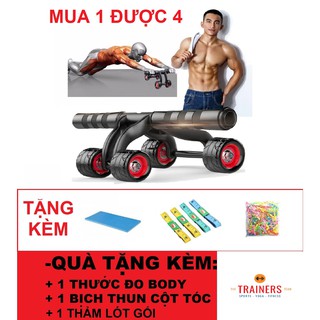 Dụng cụ con lăn 4 bánh  tập gập cơ bụng đa năng