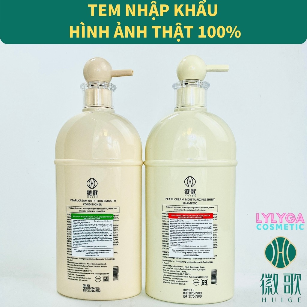 Bộ dầu gội dầu xả HUIGE PEARL CREAM 800ML X2 Phục hồi dưỡng ẩm cho tóc mềm mượt - Cặp gội xả bột ngọc trai GX27