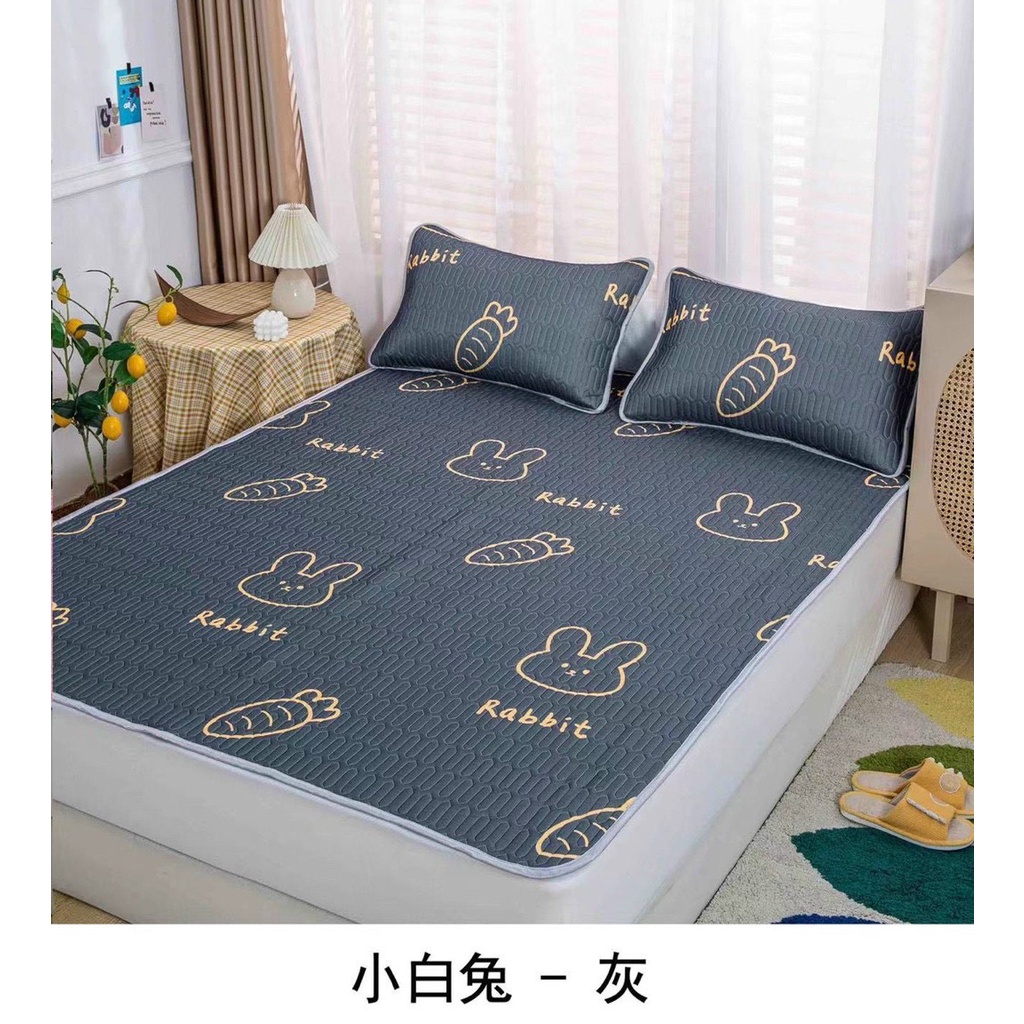 [HÀNG ĐẸP] Chiếu Điều Hoà Cao Su Non Latex 2D Mẫu Thỏ Cà Rốt Đẹp 2022 - Chiếu 2d cao su non Ấm Êm Decor Freeship