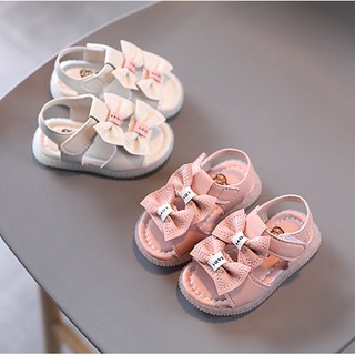 Sandal bé gái size 16-20 hai nơ điệu đà