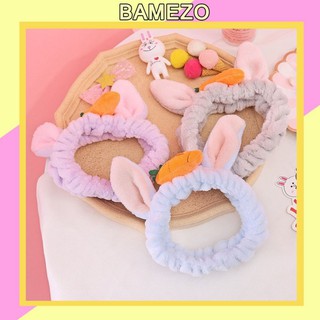 Băng đô Bamezo hình tai thỏ cài tóc trang điểm cà rốt đáng yêu BD18
