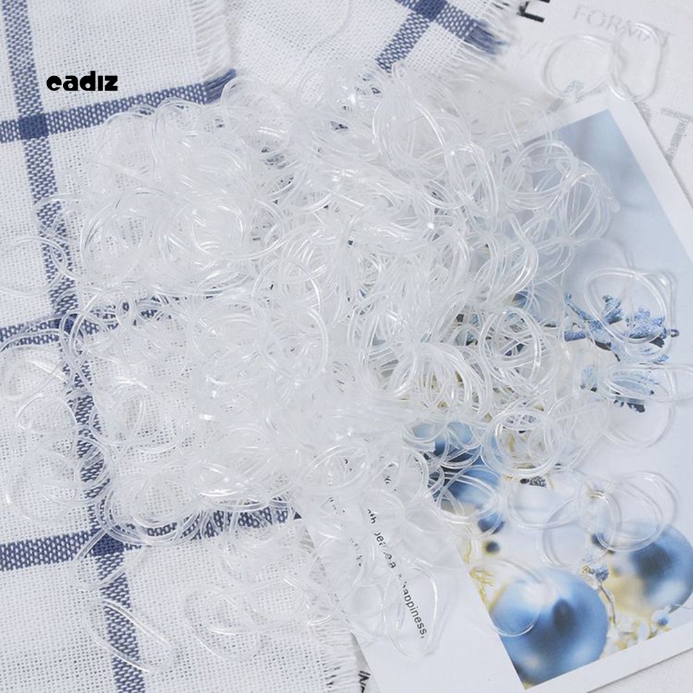 Bộ 500 Dây Thun Buộc Tóc Trong Suốt Dùng Một Lần Giá Đỡ