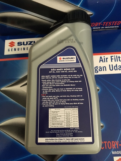 Suzuki - Dầu nhớt động cơ xe máy 4 thì bán tổng hợp.