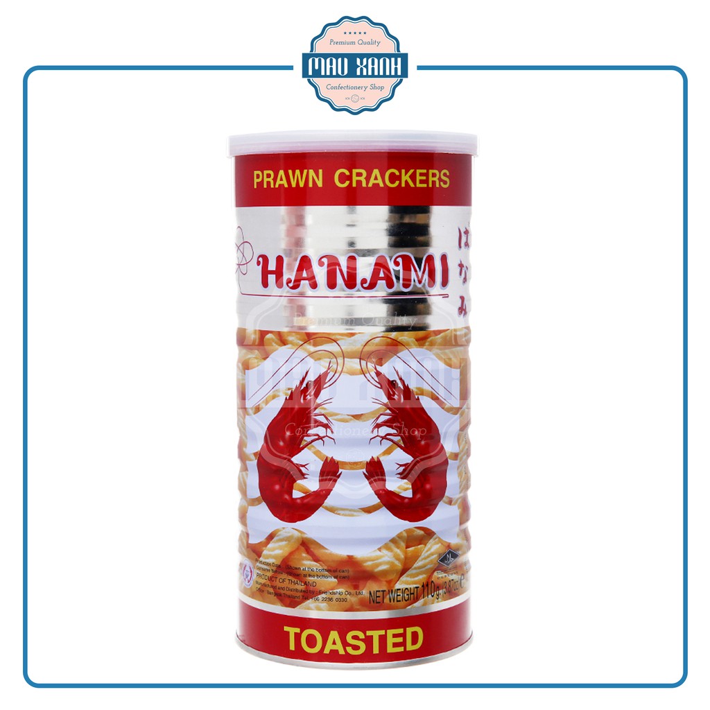Snack Tôm Thái Lan Hanami Prawn Crackers (Lon 110g)